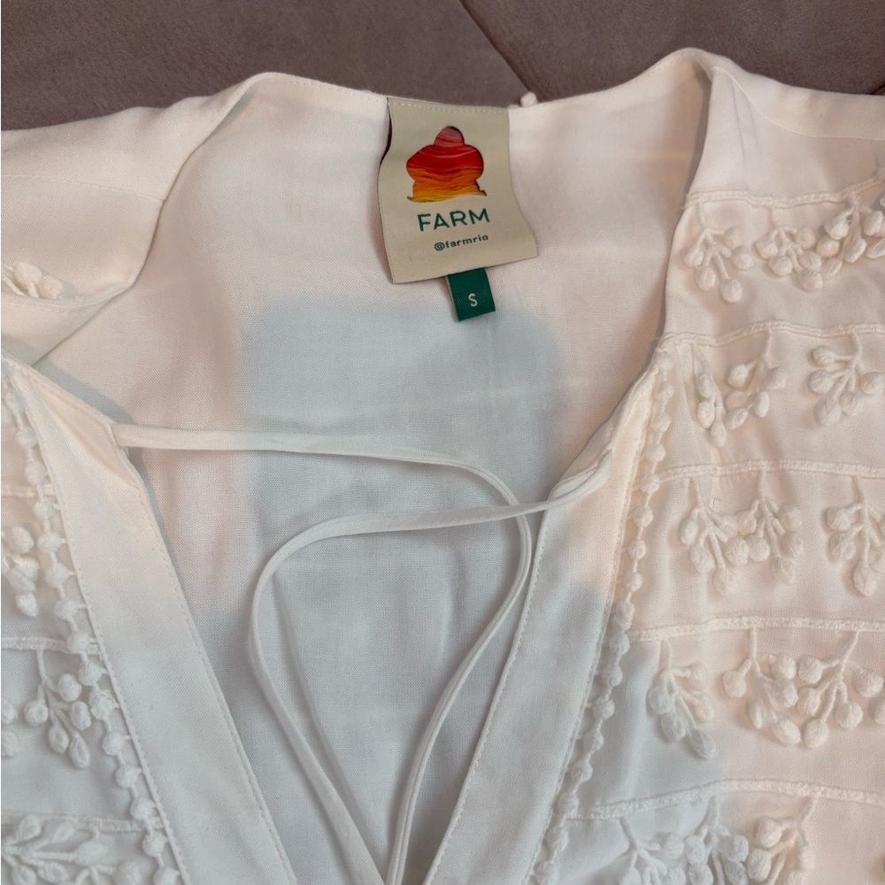 FARM Rio White Textured Mini Dress - Picture 10 of 14